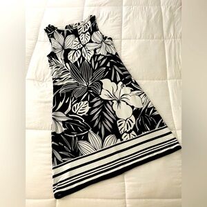 EUC Tommy Bahama women’s black and white tropical print sundress size Medium